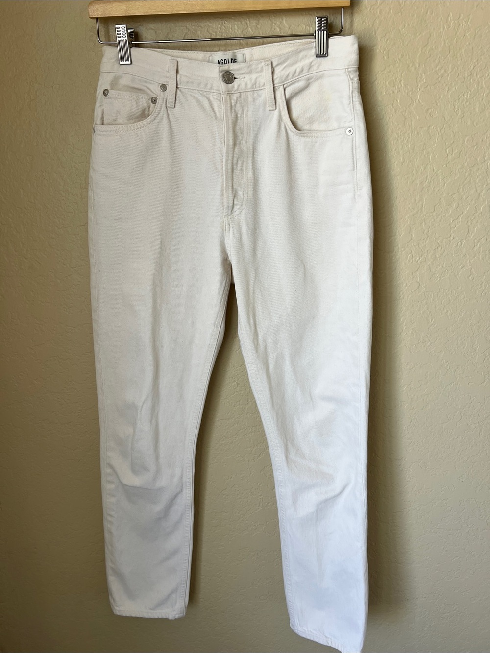 AGOLDE remy off white slim straight high rise jeans 26 - Picture 2 of 8
